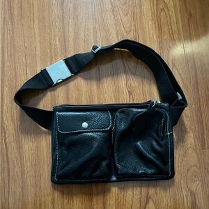 Roots genuine leather bum bag